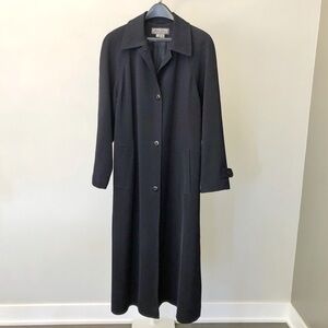 Vintage 90s Oversized Minimalist Navy Baggy  Long Jacket Trench Coat. Large